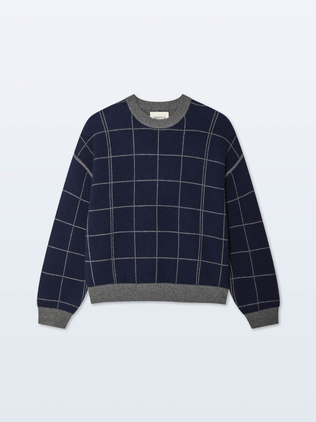 Cashmere Blend Windowpane Sweatshirt