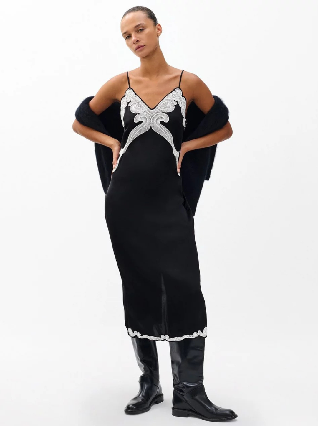 Ann Emb Slip Dress