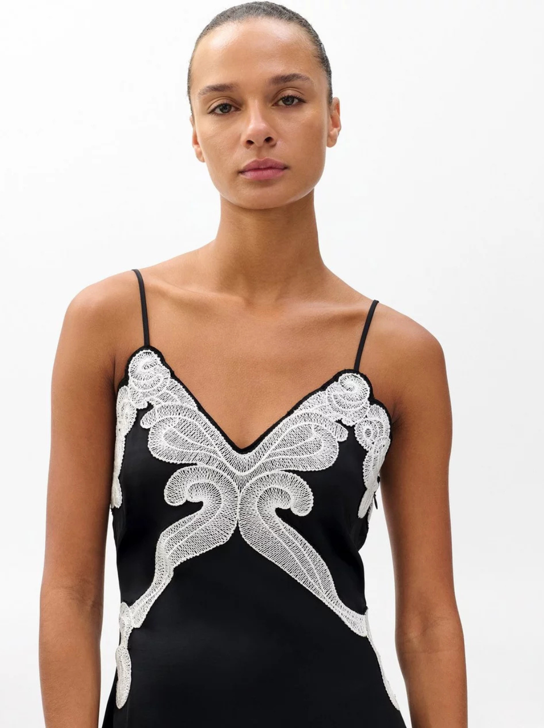 Ann Emb Slip Dress