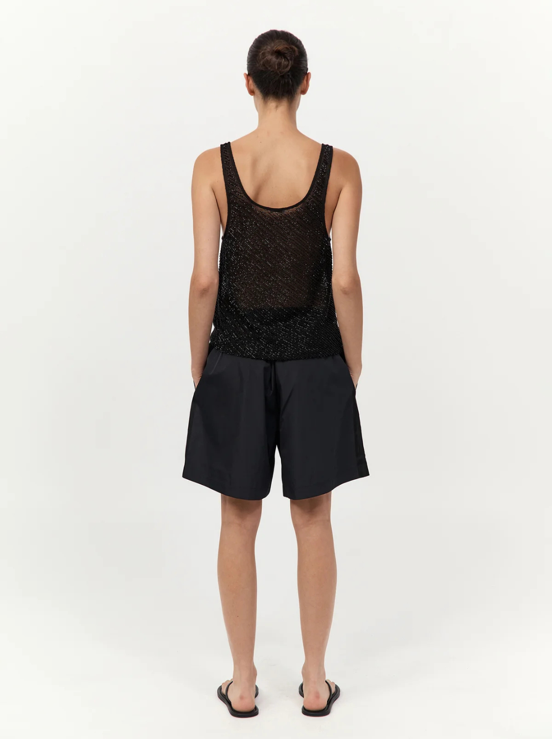 Glass Beaded Mesh Top