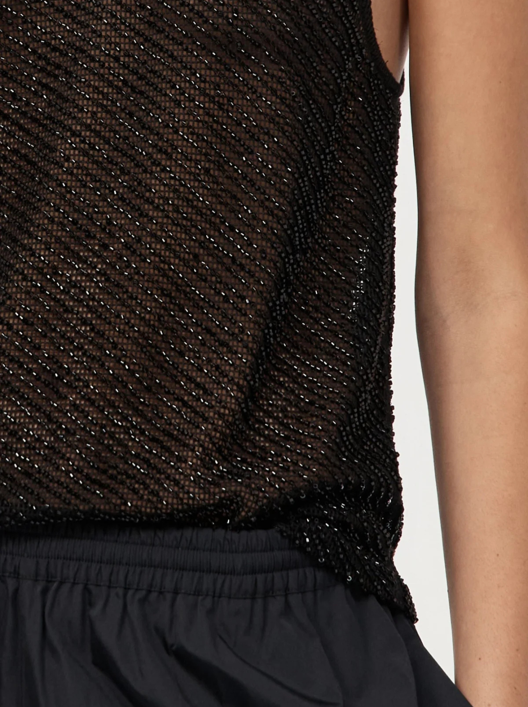 Glass Beaded Mesh Top