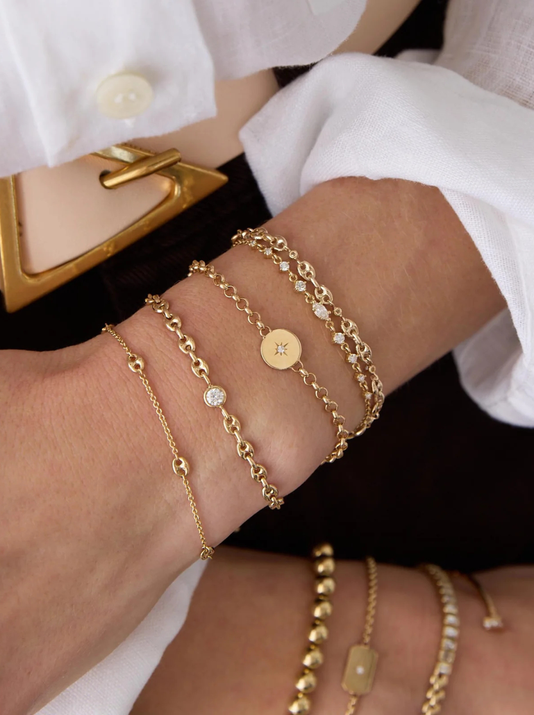 14k Small Mariner Link Station Bracelet