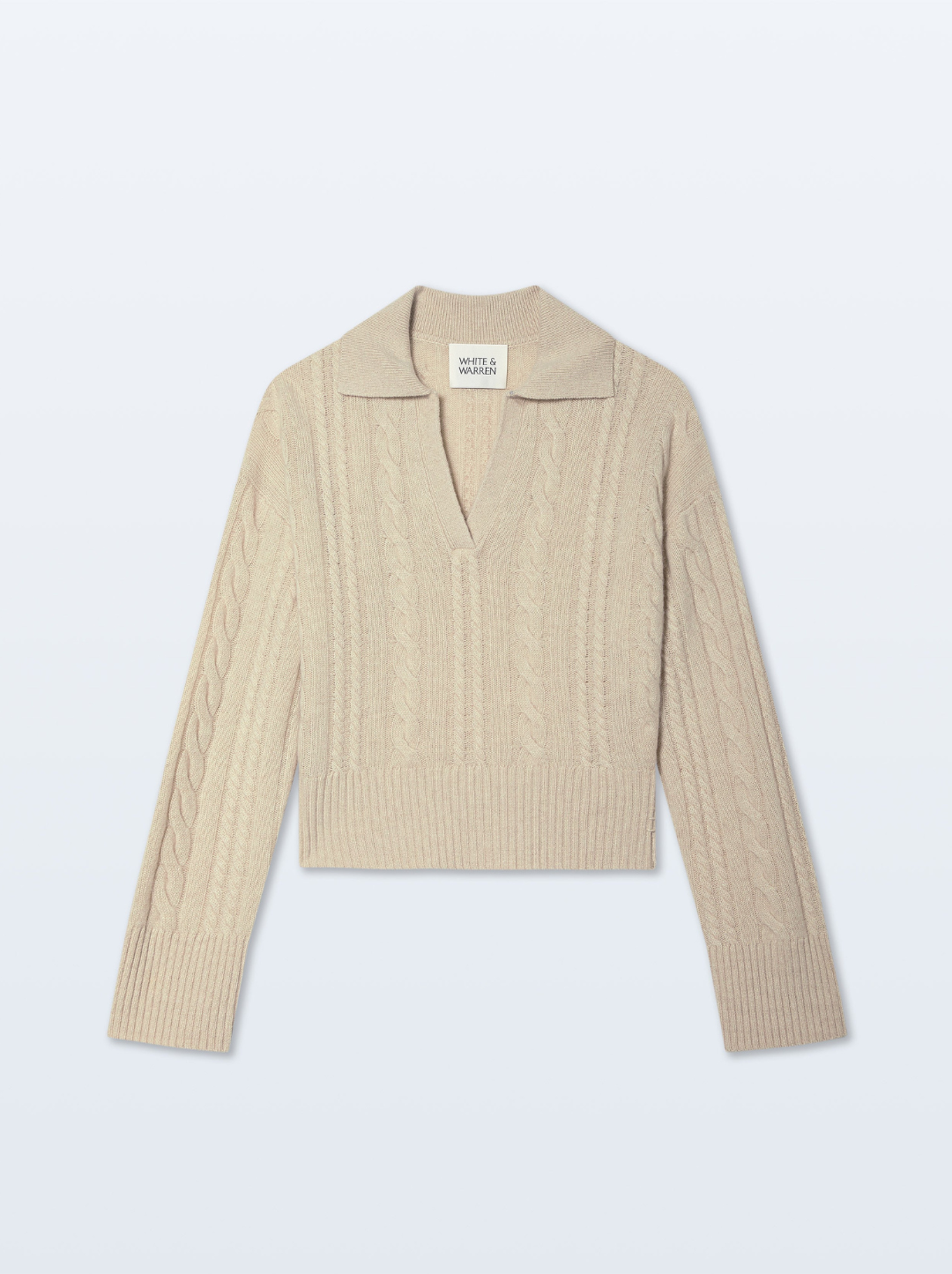 Cashmere Cable Longsleeve Polo