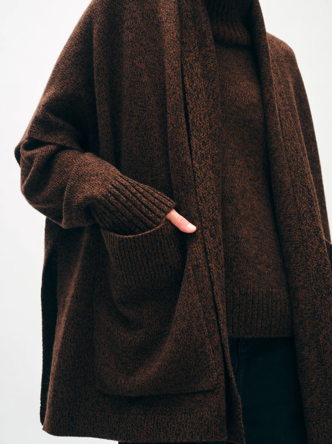 Cashmere Blend Open Poncho
