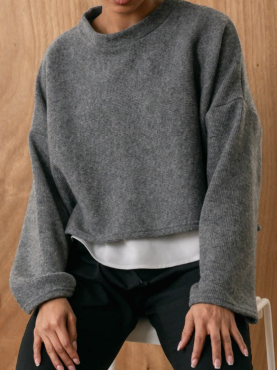 Cropped Crew Sweater