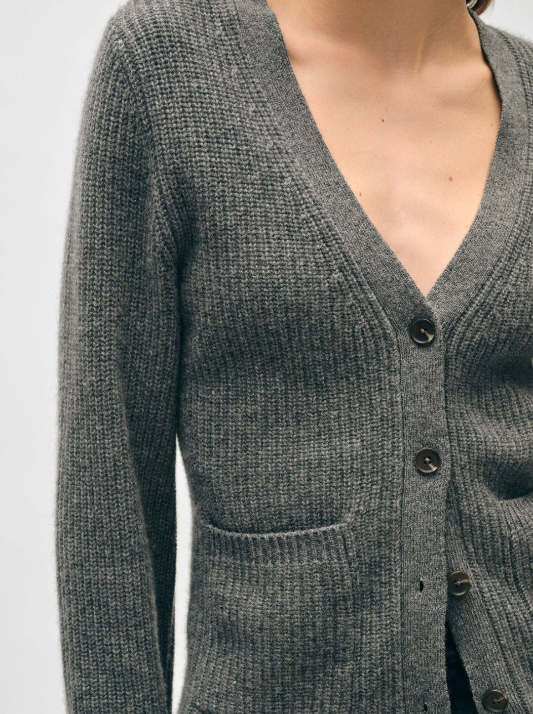 Cashmere Fluted Sleeve Cardigan