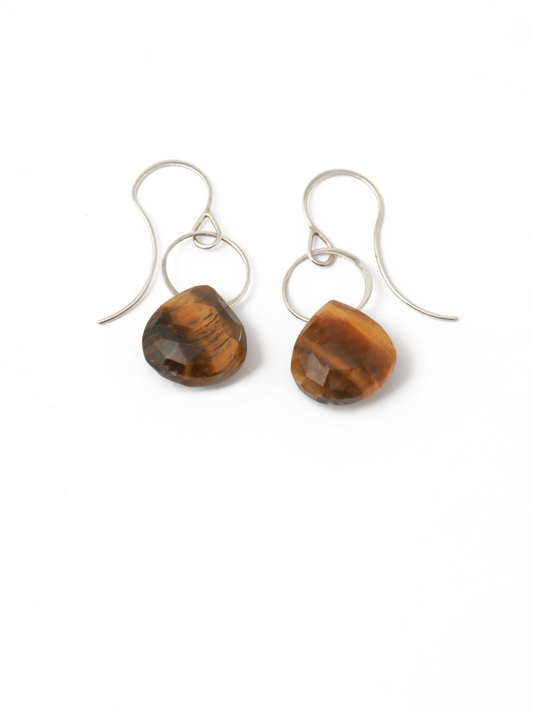 Tiger's Eye Single Drop Earrings