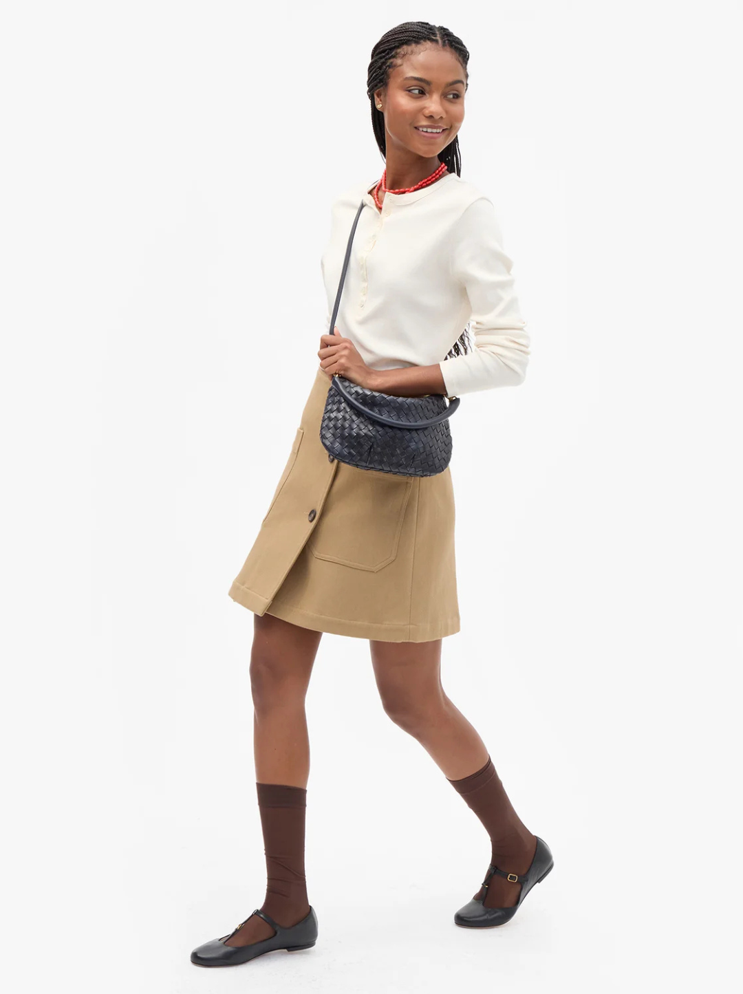 Petit Moyen Messenger-Medium Woven Diagonal