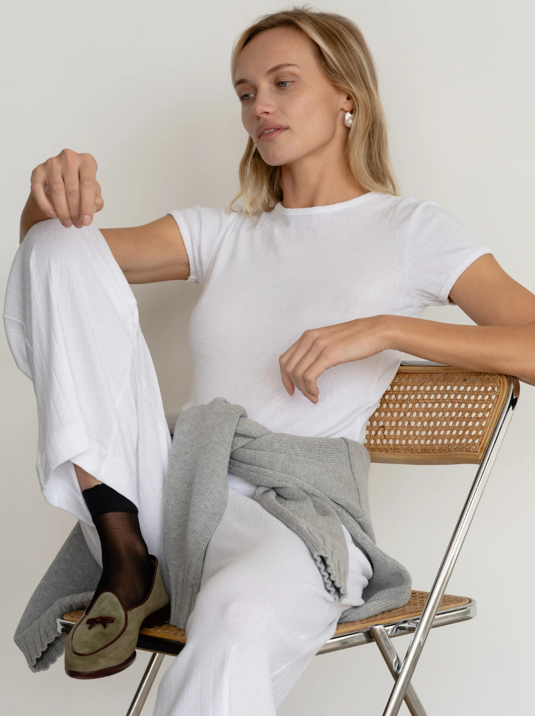 The Pointelle Baby Tee
