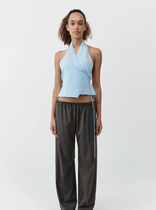 Oxford Wrap Top