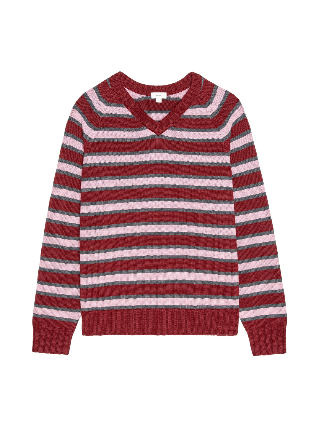 The Cotton Knit Stripe V-Neck Sweater