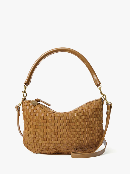 Petit Moyen Messenger - Leather & Suede Woven Checker