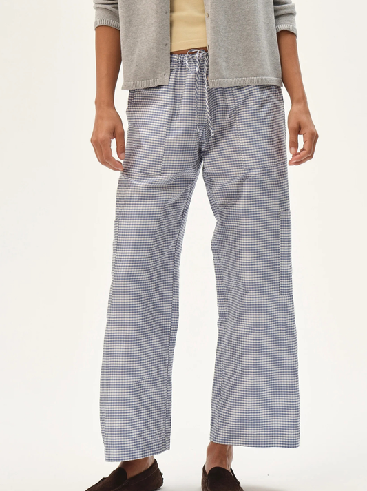 The Taffeta Gingham Drawstring Cargo Pant