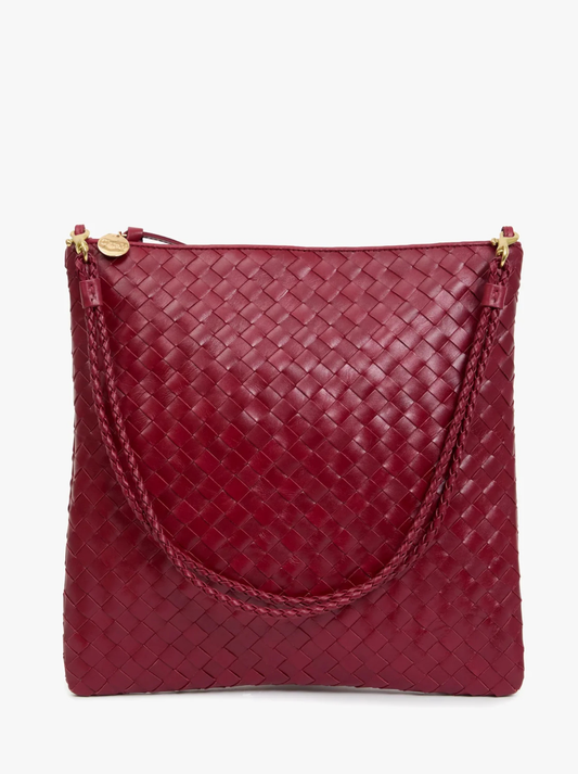 Foldover Clutch - Medium Woven Diagonal w/ Strap