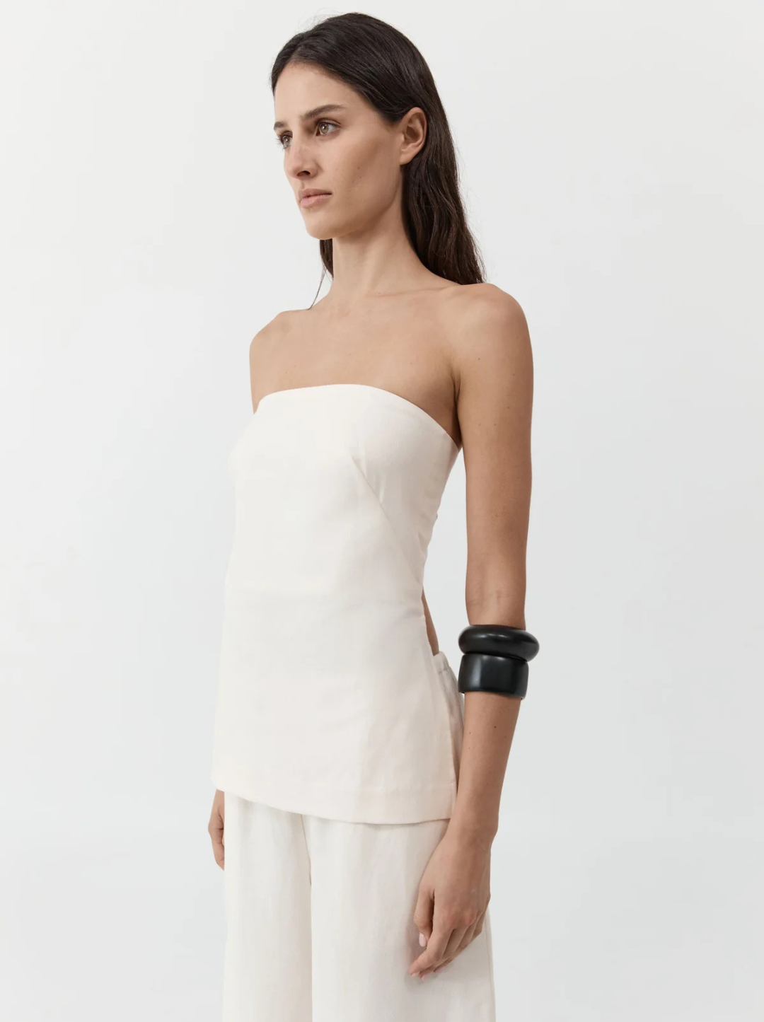 Strapless Rouleau Tie Top