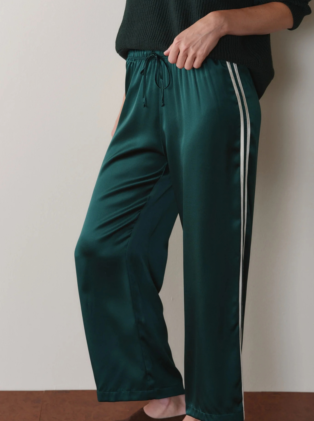The Silk Stripe Crop Pant