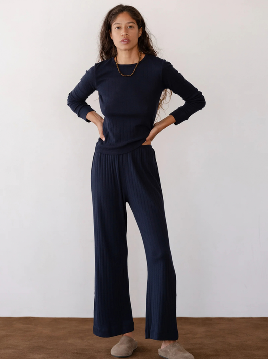 The Pointelle Simple Crop Pant
