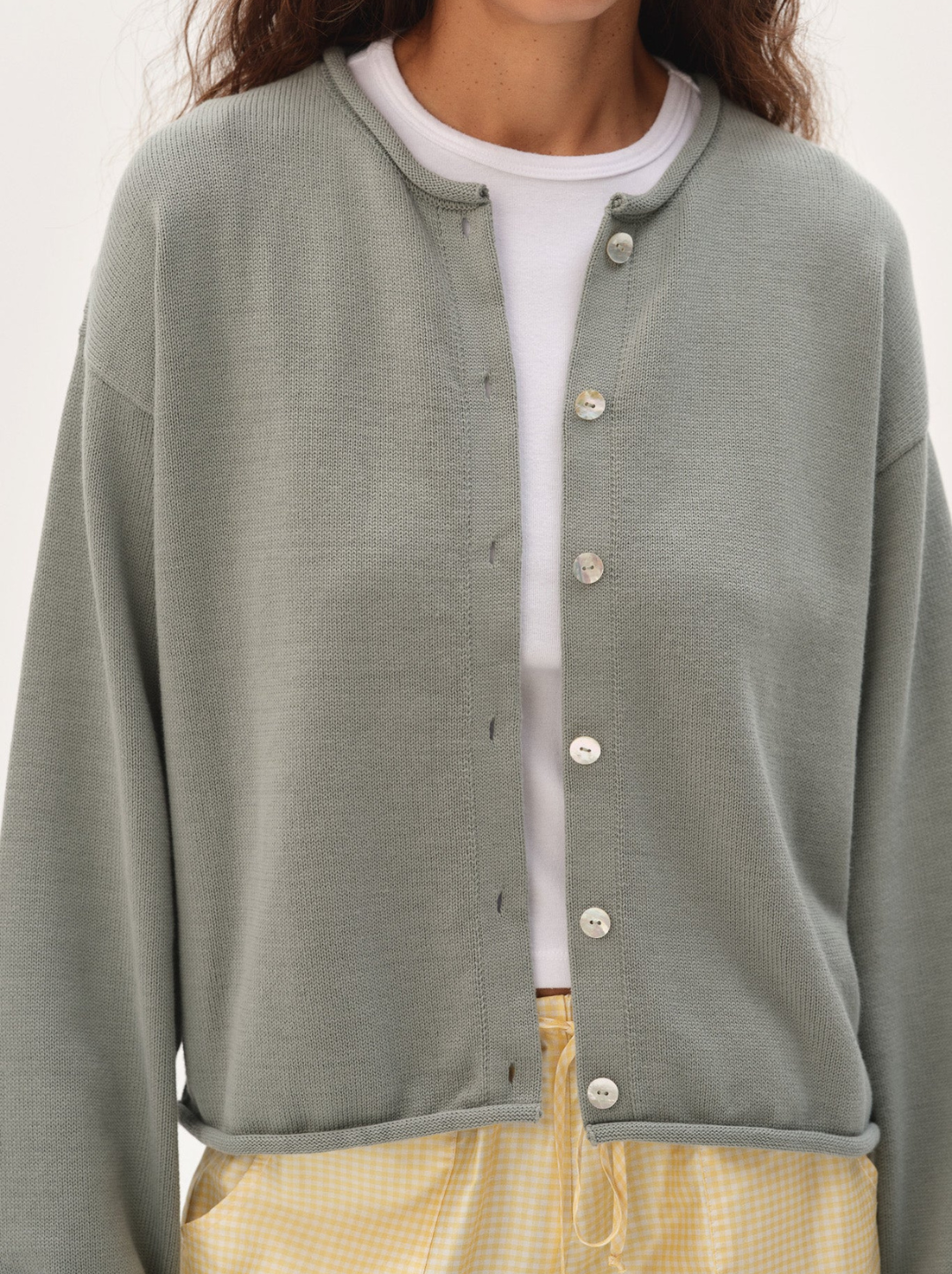 The Cotton Knit Roll Cardigan
