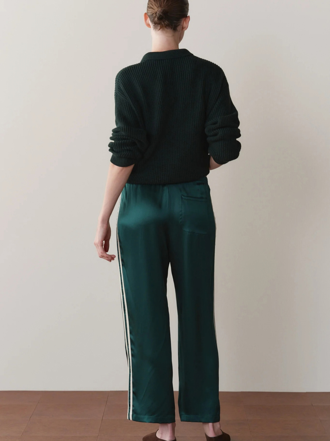 The Silk Stripe Crop Pant