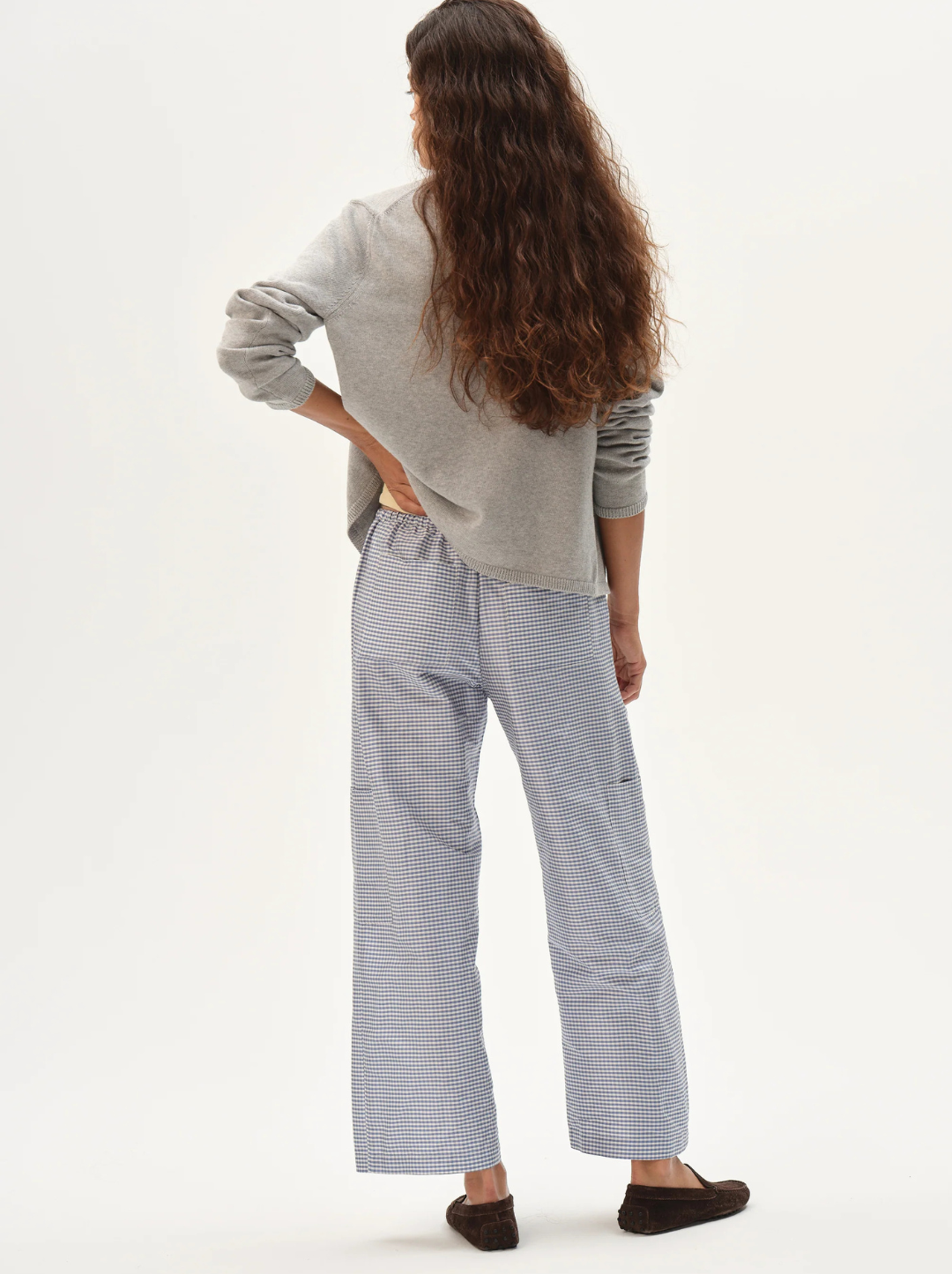 The Taffeta Gingham Drawstring Cargo Pant