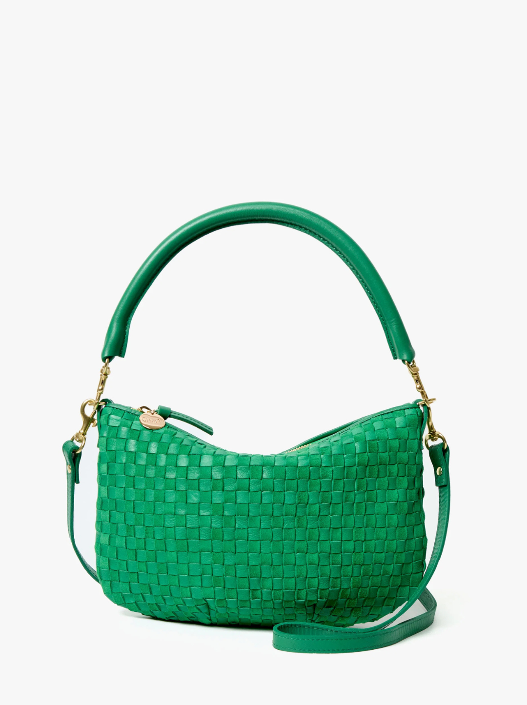 Petit Moyen Messenger - Leather & Suede Woven Checker