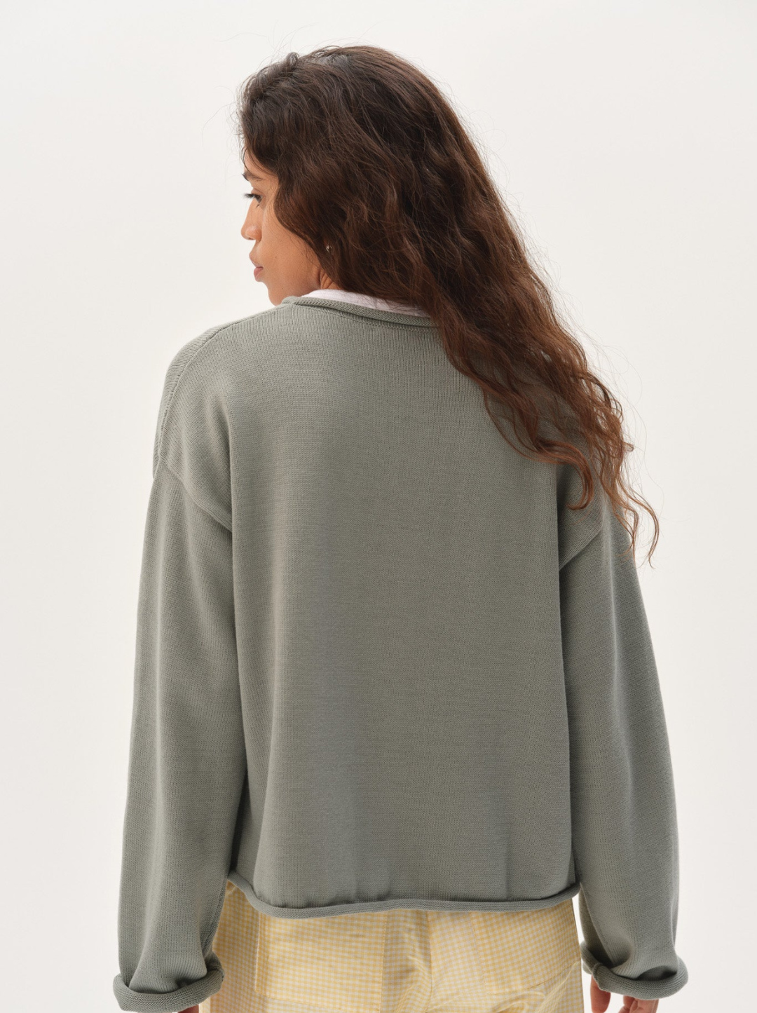 The Cotton Knit Roll Cardigan