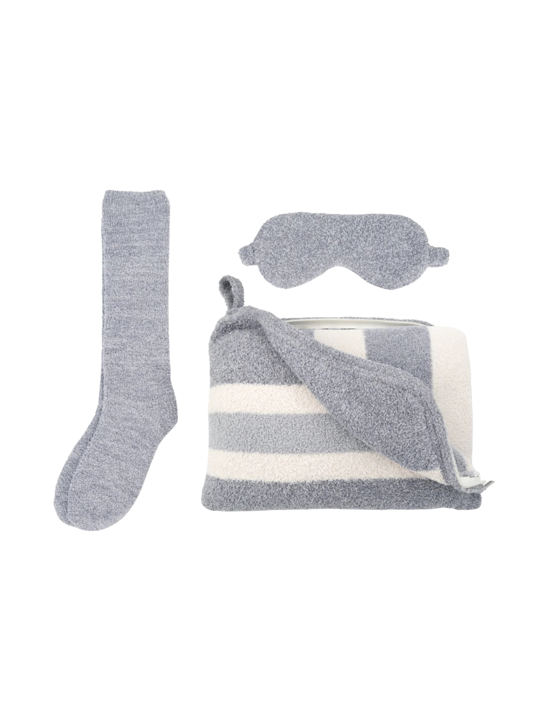 Kashlounge Travel Blanket/Socks/Eye Mask Set - Rugby Stripe