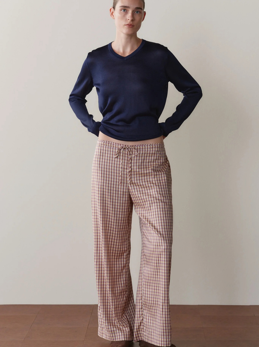 The Tencel Plaid Tie Pant