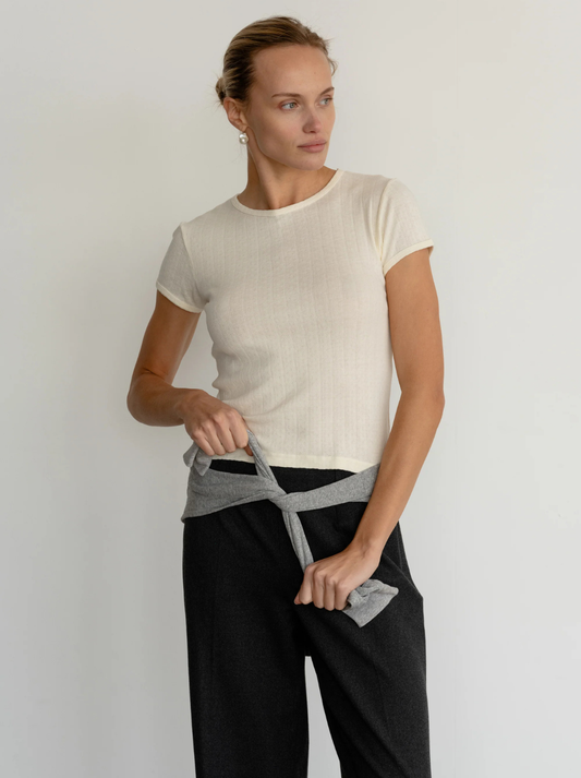 The Pointelle Baby Tee