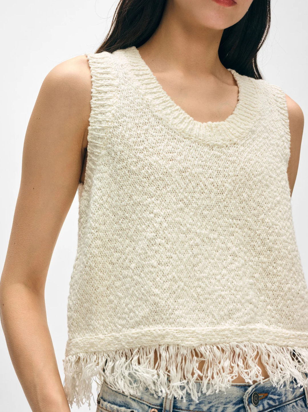 Cotton Slub Fringe Tank