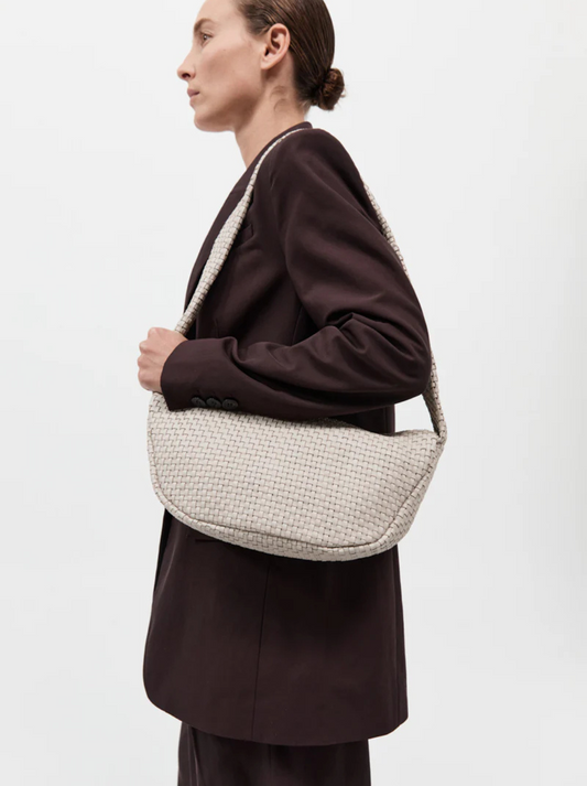 Lattice Weave Crescent Bag
