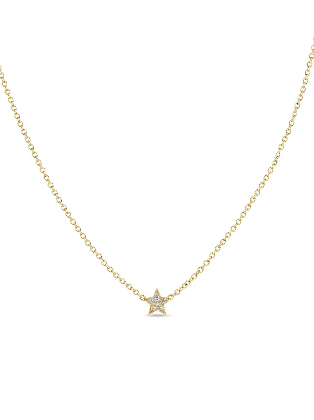 14k Itty Bitty Pavé Diamond Star Necklace