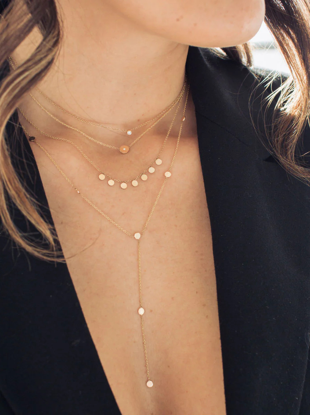 14K Gold Single Diamond Bezel Necklace