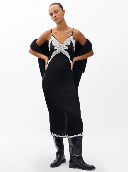 Ann Emb Slip Dress