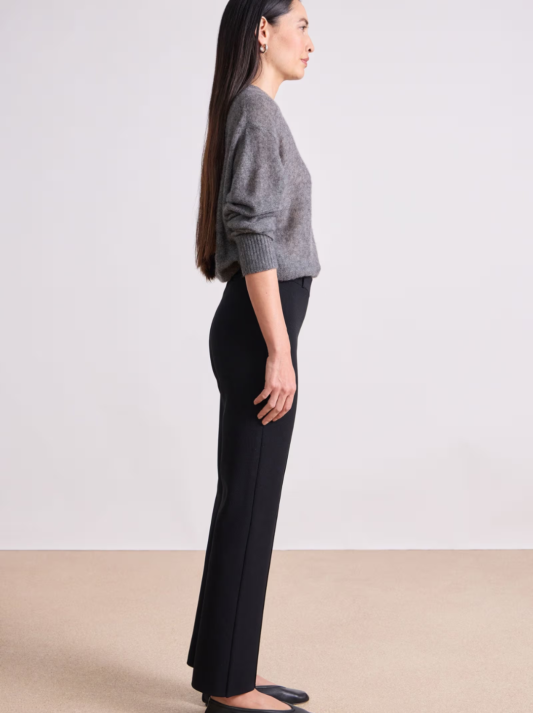 Straight Pull On Zipper Pants