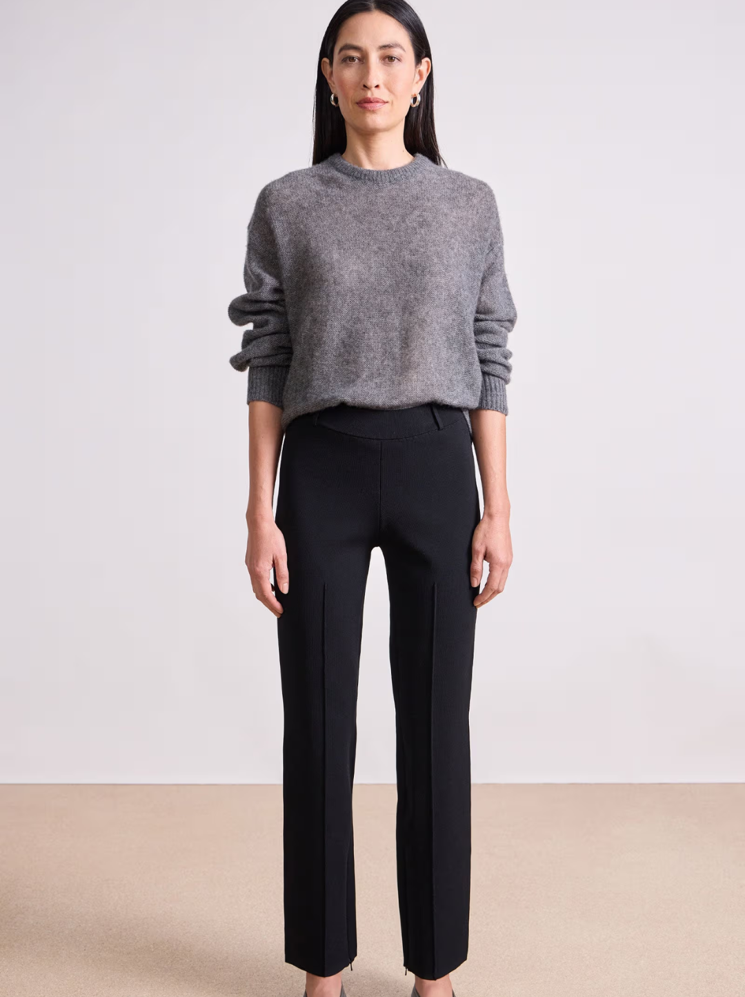 Straight Pull On Zipper Pants