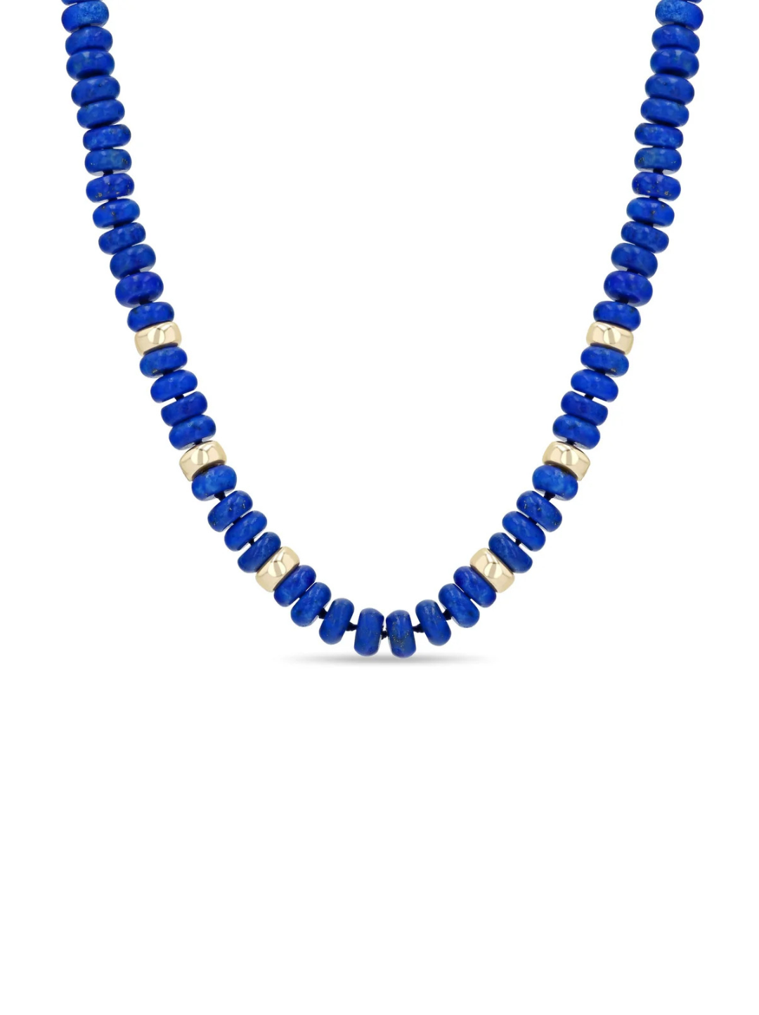 14k Gold & Lapis Rondelle Bead Necklace
