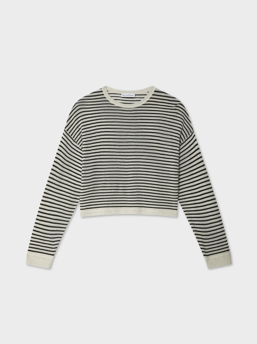 Superfine Cashmere Blend Striped Sweatshirt