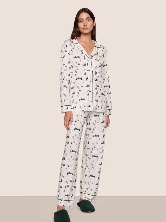 Gisele Printed Long PJ Set Ribbon