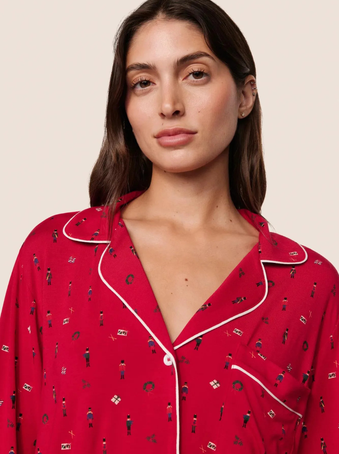 Gisele Printed Long PJ Set Ribbon