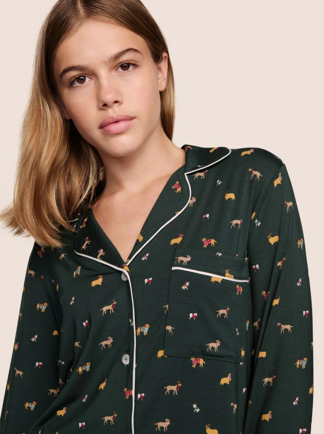 Gisele Printed Long PJ Set Ribbon