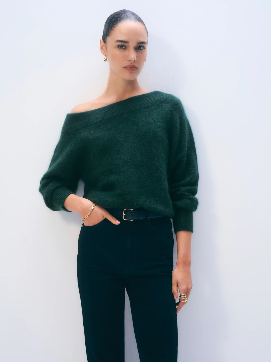 Brushed Cashmere Off The Shoulder Top