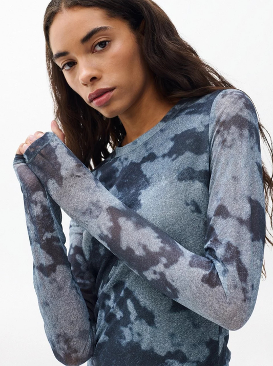 Yana Printed Mesh LS Tee