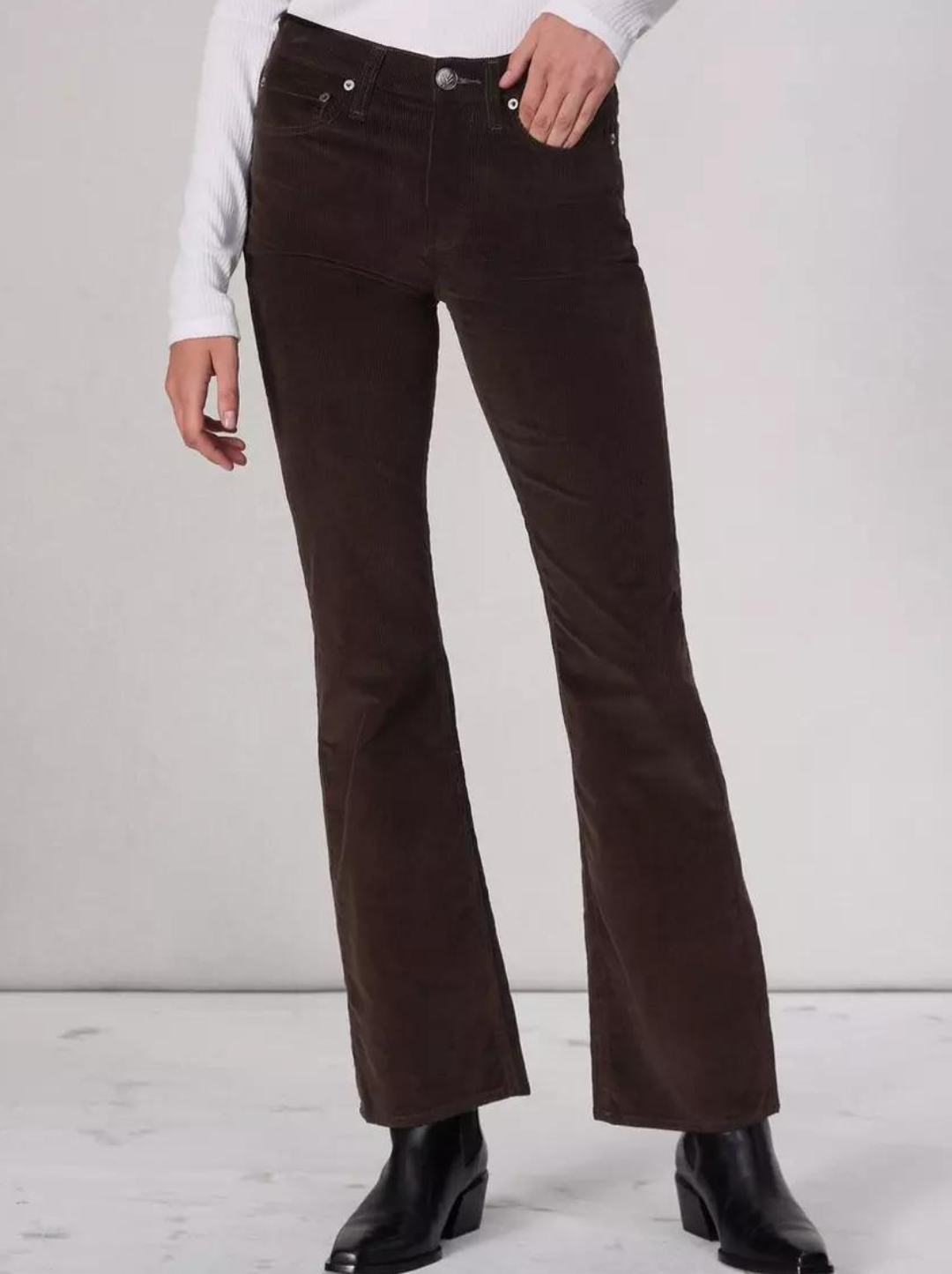 Peyton Mid-Rise Full Length Bootcut Cord