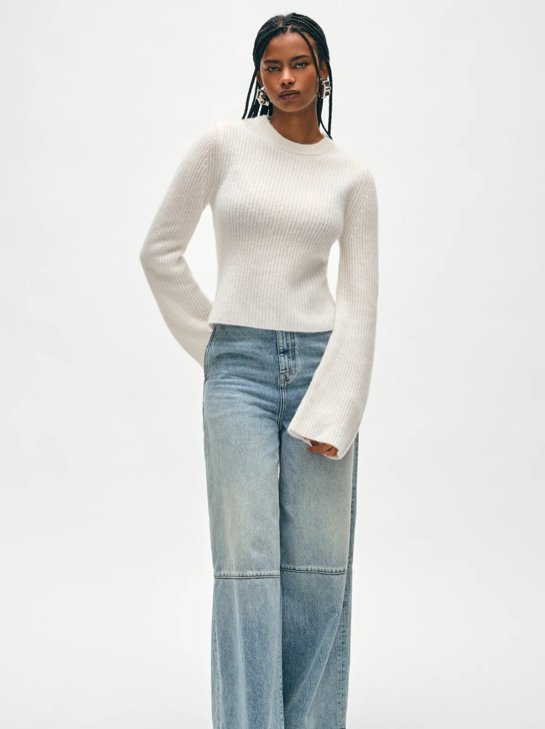 Cashmere Fluted Sleeve Top