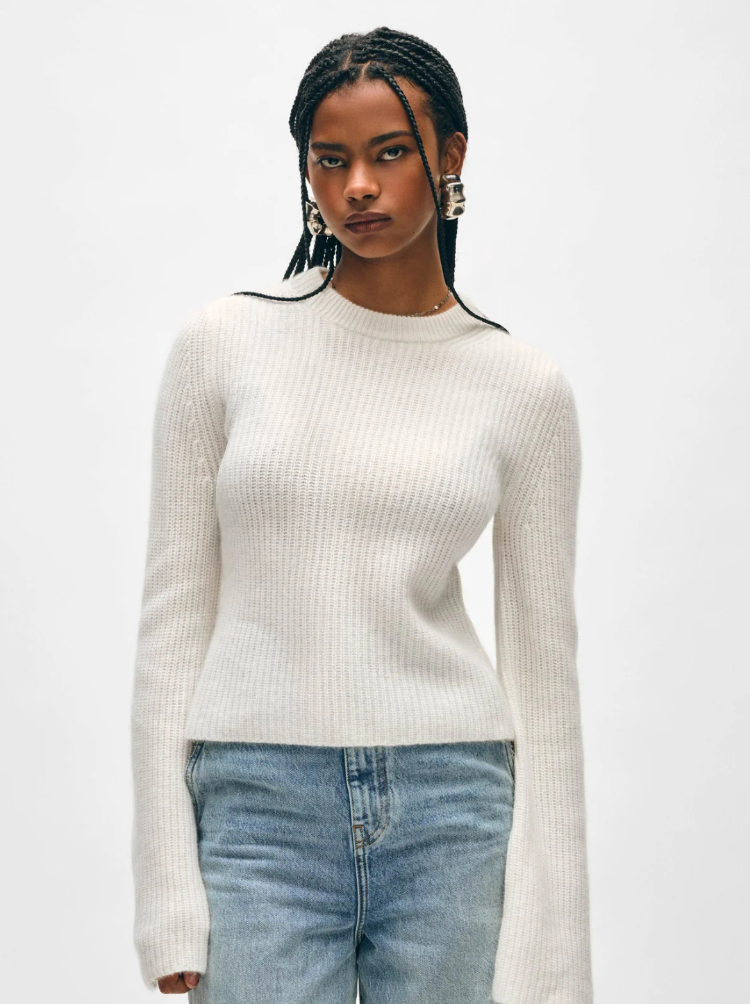 Cashmere Fluted Sleeve Top