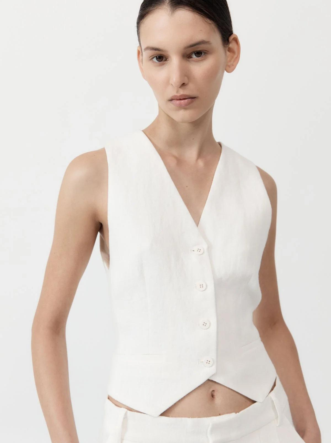 Tailored Linen Vest