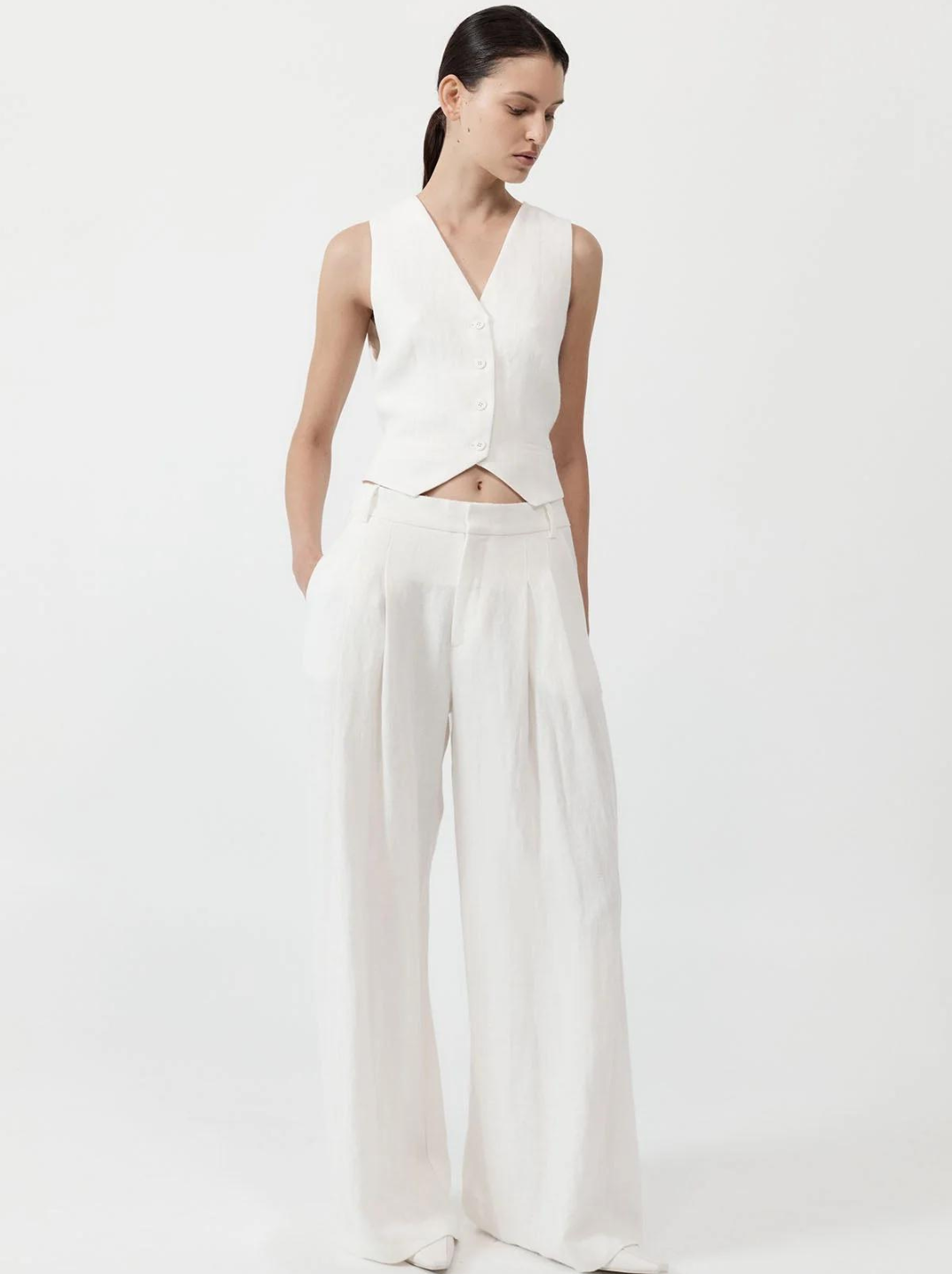 Tailored Linen Vest