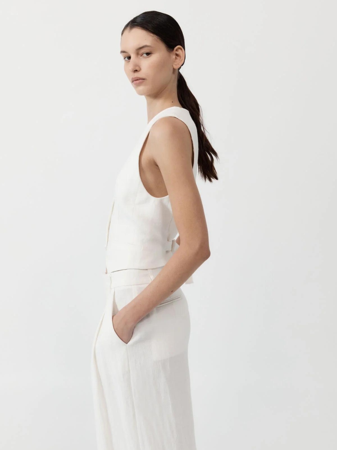 Tailored Linen Vest