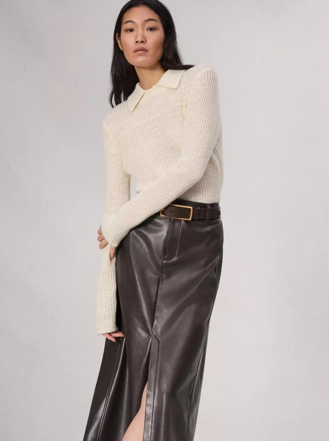Faux leather skirt peacocks 2025